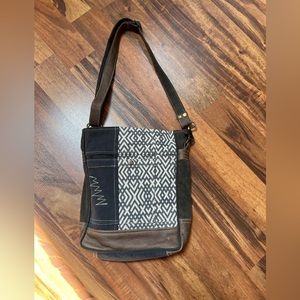 Cotton & Leather bag/purse